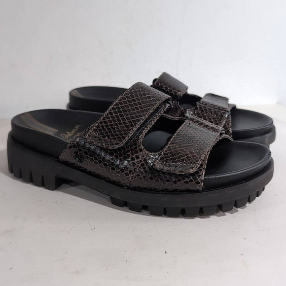 Sam Edelman Women's Brown Leather Eliana Lug Sole Slide Sandals 7.5 Brown - Picture 3 of 14